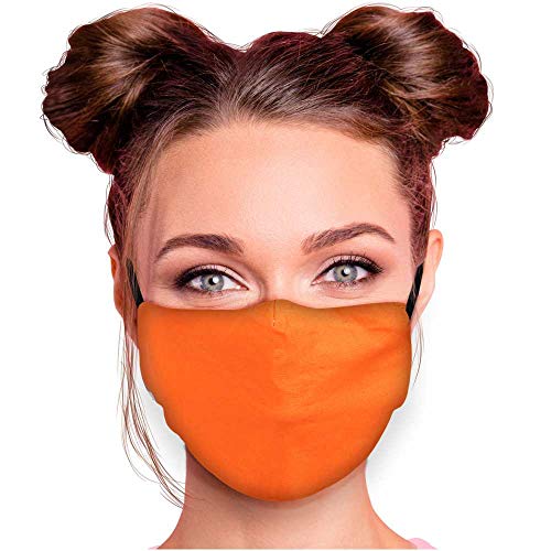 Alsino Mundschutz Maske in verschiedenen Farben Stoffmaske ohne Motiv Mund- Nasenschutz mit wechselbarem Filter einstellbare Ohrbügel (orange) von Alsino