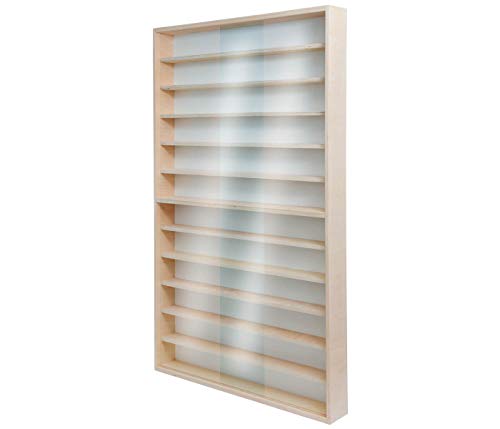 Alsino Sammlervitrine Hängevitrine für Uhren Modellautos Uhren Figuren Vitrine Spur HO & N Regal H0 60-90 cm 12 Fächer (V-70.12) von Alsino