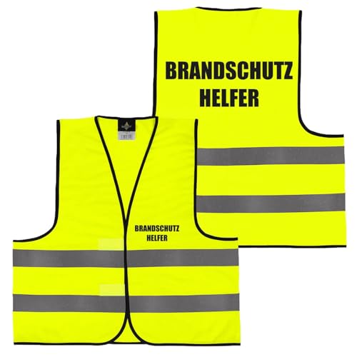 Alsino Warnweste mit Aufdruck - 5er 10er Sets Sicherheitsweste Brandschutz Helfer Sicherheit Personal Rücken/Front- Druck - M/XL/XXL/5XL, Farbe wählen:10 Stück - gelb, Größe wählen:XL von Alsino