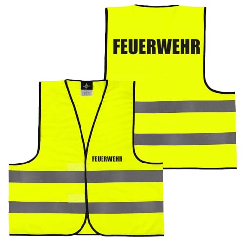 Alsino Warnweste mit Aufdruck - 5er 10er Sets Sicherheitsweste Feuerwehr Sicherheit Personal Rücken/Front- Druck - Gelb Orange M/XL/XXL/5XL, Farbe wählen:1 Stück - gelb, Größe wählen:XL von Alsino