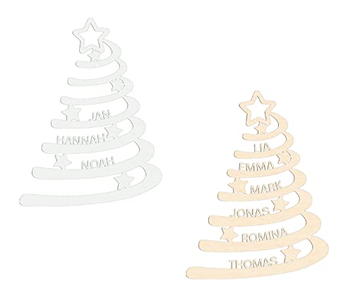 Alsino Weihnachtsbaum Weihnachtsdekoration Weihnachtsdeko personalisiert mit Wunschnamen Deko Familie Holzschild in 15, 20, 25 oder 30 cm aus Holz oder Acrylglas - Weihnachten Geschenk von Alsino
