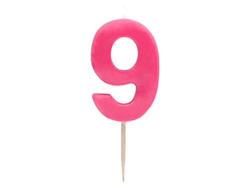 Geburtstags Kerze Ziffer, Variante wählen:pink, Variante wählen:T30069 Ziffer 9 von Alsino