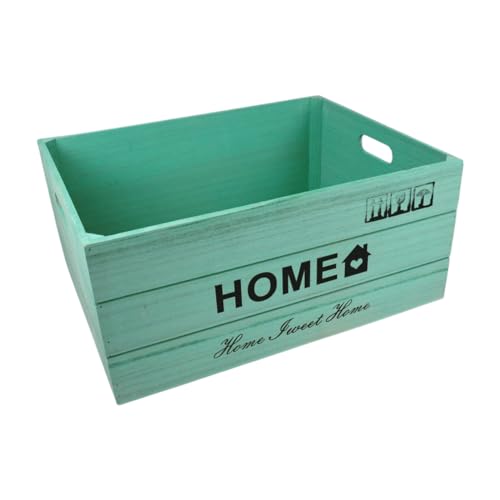 Alsino Grüne Holzbox mit Inschrift 'Home' und 'Home Sweet Home' - Perfekte Sortier- und Ordnungsbox für dein Zuhause - Ideal für Kleidung, Schuhe, Spielzeug, Bücher und mehr, Größe wählen:HB-037 A von Alsino