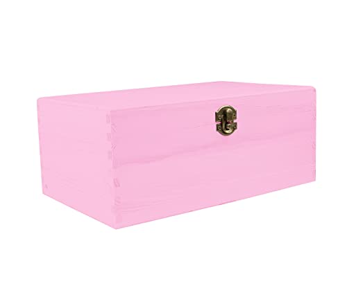 Alsino Holzbox mit Deckel rosa - aus Naturholz, Holzkiste Aufbewahrungsbox Deko Holz-Kiste Box, 27 x 17 x 11 cm von Alsino