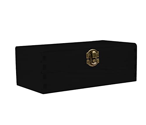 Holzbox mit Deckel schwarz - aus Naturholz, Holzkiste Aufbewahrungsbox Deko Holz-Kiste Box , 21 x 11 x 8 cm von Alsino