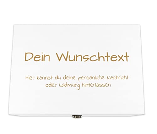 Holzkiste personalisierbar mit Gravur Geschenkbox Personalisiertes Geschenk Holzbox Deckel Aufbewahrungsbox Wunschtext, 32 x 23 x 16 cm von Alsino