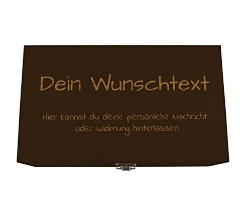 Holzkiste personalisierbar mit Gravur Geschenkbox Personalisiertes Geschenk Holzbox Deckel Aufbewahrungsbox Wunschtext, Größe wählen:24 x 14 x 10 cm von Alsino