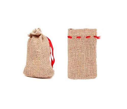 Alsino Jutesäckchen Jute-Säckchen Jutebeutel 24 Stück Geschenkbeutel Natur Maße: 12 cm x 8 cm, Adventskalender Weihnachten Aufbewahrungsbeutel JS-01 von Alsino