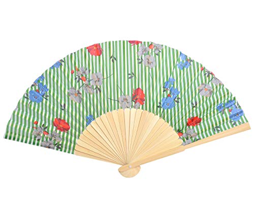 Rockabilly Handfächer Venezianischer Papierfächer für den Sommer aus Bambus - faltbar, (Breite 42cm) - Design & Farbe wählbar von Alsino