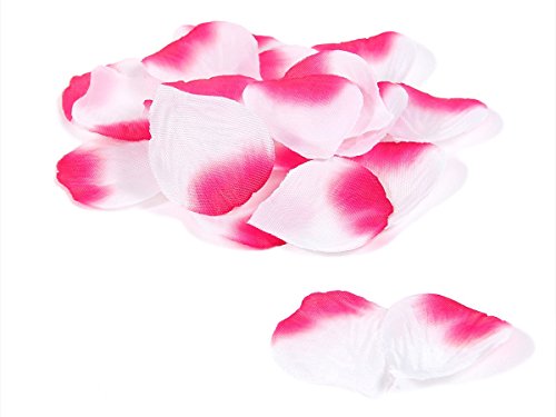 Rosenblätter Rosenblüten Blütenblätter Streudo künstlich - 500 Stück für Hochzeit Tischdeko Heiratsantrag, Farbe :pink weiß von Alsino