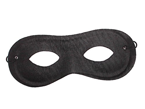 Schwarze Zorro Maske für Banditen, Superhelden & Ritter - Faschingskostüm & Panzerknacker Halbmasken von Alsino