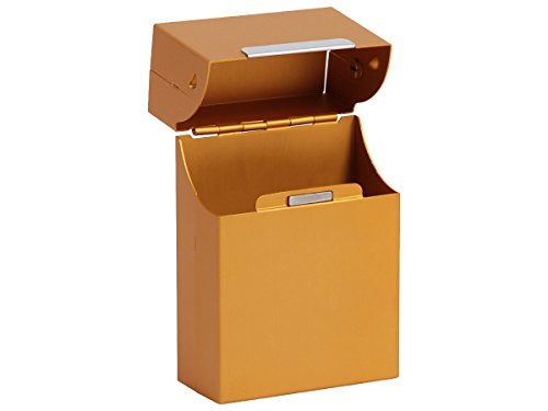 Alsino Zigarettenbox Zigarettenetui Metall Zigarettenschachtel Box Magnet passend für 20 Zigaretten mit Magnetverschluss, Variante wählen:ZB-19 Gold von Alsino
