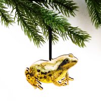 Amphibia Frosch Holz Hängende Dekoration - Öko Weihnachtskugel von BisonBindery