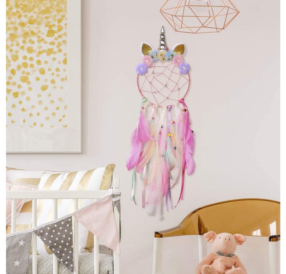 Alster Herz Hängedekoration Einhorn Traumfänger für Kinder, Unicorn, mit LED Beleuchtung (H0263) (1 St), Kinderzimmer Wanddeko von Alster  Herz