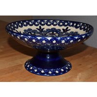 Blaue Vintage Obstschale Keramikschale Mit Fuß Landhaus Stil Schüssel Teller Ddr 1980Er Jahre Selten Geschenk Handarbeit Getöpfert Handmade von AltUndInteressant