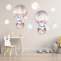 Heißluftballons Wandsticker Set Mit Tieren Und Wolken - Wanddekoration Wandtattoos von AltaStickers
