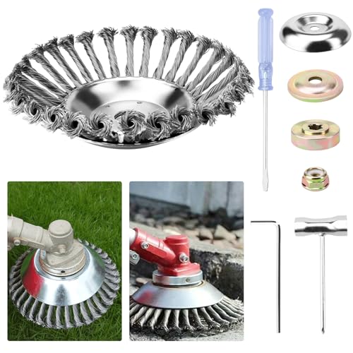 Profi Unkrautbürste Freischneider, 25,4mm Bohrung Unkraut Entferner Gerät Trimmerkopf, Freischneider mit Unkrautbürste,Wildkrautbürste für Motorsense Rundbürste 200 x 25,4 mm mit Zubehör, PROBAUWERK Profi Unkrautbürste Freischneider, 25,4mm Bohrung Unkraut Entferner Gerät Trimmerkopf, Freischneider mit Unkrautbürste,Wildkrautbürste für Motorsense Rundbürste 200 x 25,4 mm mit Zubehör, PROBAUWERK von Altamejor