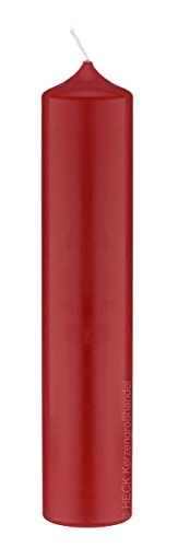 Altarkerzen (10% BW Anteil) (Bienenwachs Kerzen Rot 300 x Ø 70 mm, 4 Stück, Kerzen mit Dornbohrung in RAL Kerzengüte Qualität von Altarkerzen (10% BW Anteil)