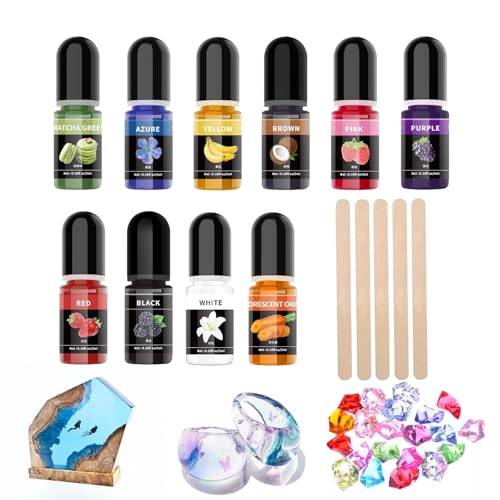 Altaroo Epoxidharz Farbe 10 Farben 5ml, Farbpigmente für Gießpulver, Epoxidharz Farben Hohe Transparenz mit Rührstab, Gießpulver Farbe für Epoxidharz, Resin Farbe, Epoxy Resin AB -je 5 ml Altaroo Epoxidharz Farbe 10 Farben 5ml, Farbpigmente für Gießpulver, Epoxidharz Farben Hohe Transparenz mit Rührstab, Gießpulver Farbe für Epoxidharz, Resin Farbe, Epoxy Resin AB -je 5 ml von Altaroo