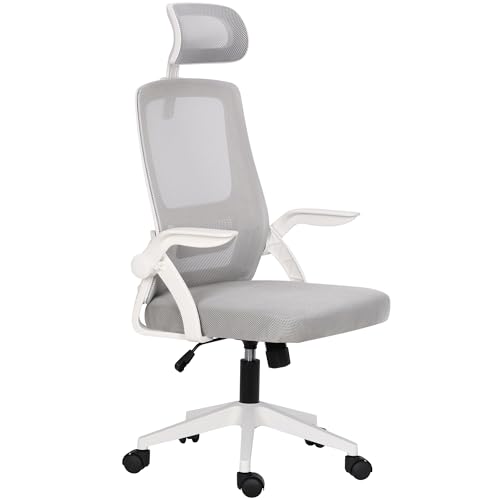 Altaudia Schreibtisch- und Bürostuhl – ergonomisch verstellbar und neigbar – bewegliche Armlehnen, Kopfstütze, Kopfpolster, Neigungsfunktion, Drehstuhl, Lendenwirbelstütze, weiß Altaudia Schreibtisch- und Bürostuhl – ergonomisch verstellbar und neigbar – bewegliche Armlehnen, Kopfstütze, Kopfpolster, Neigungsfunktion, Drehstuhl, Lendenwirbelstütze, weiß von Altaudia