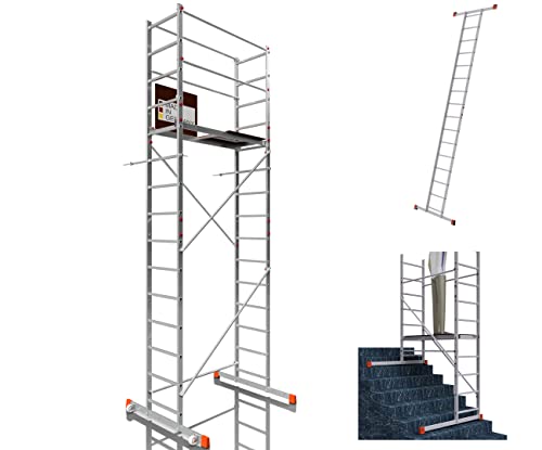 ALTEC AluCombine® 3.0-500 | 5m | Alu Fahrgerüst mit Traverse, 2 Rollen und Wandanker | EN131 | Baugerüst Rollgerüst Montagegerüst Anlegeleiter Treppengerüst von Altec