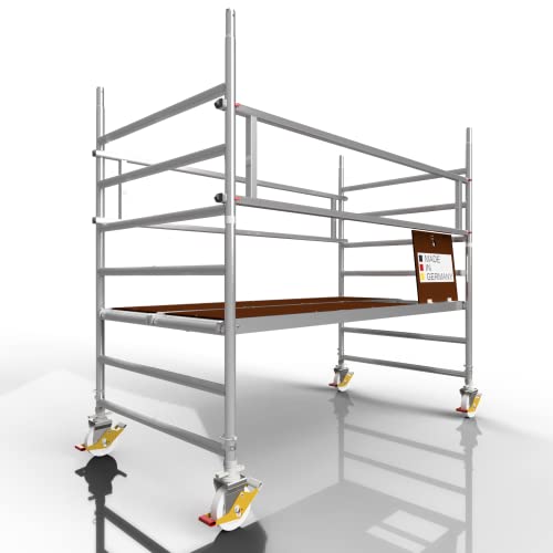 ALTEC Profigerüst AluLight XXL, Arbeitshöhe 3 m, Breite 1,35 m, Länge 2,5 m, inkl. Rollen und Auslegern, TÜV-geprüft, Made in Germany von Altec