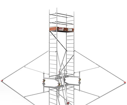 ALTEC Rollfix® 1.0 500 | 5m AH | Rollen (Ø150mm) | teleskopierbare Traverse | Dreieckausleger | Made in Germany | TÜV | belastbar 200kg/m² | Alu | Norm - DIN EN 1004-1 | Baugerüst | Fahrgerüst von Altec