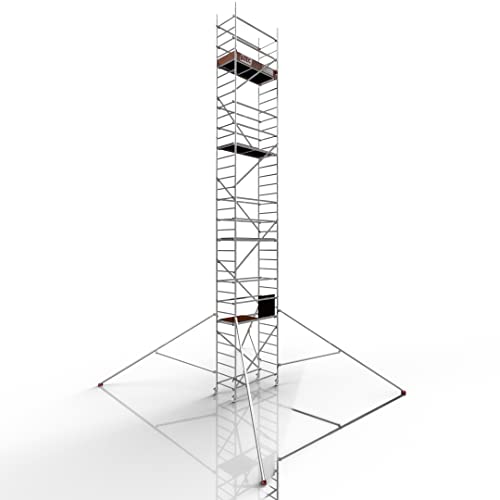 ALTEC Rollfix® 2.0 1000 | 10m Arbeitshöhe | bremsb. Lenkrollen (Ø125mm) | Dreieckausleger | Made in Germany | TÜV | belastbar 200kg/m² | Norm - DIN EN 1004-1 | Modulares Arbeitsgerüst | Alu-Gerüst von Altec