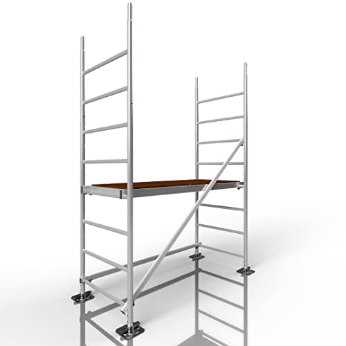 ALTEC Rollfix® 2.0 300 | 3m Arbeitshöhe | hvst. Fußplatten | Made in Germany | TÜV | belastbar 200kg/m² | Norm - DIN EN 1004-1 | Modulares Alu Arbeitsgerüst | Baugerüst | Fahrgerüst von Altec