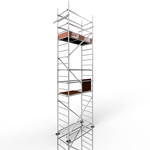 ALTEC Rollfix® 2.0 600 | 6m Arbeitshöhe | hvst. Fußplatten | Wandanker | Made in Germany | TÜV | belastbar 200kg/m² | Norm - DIN EN 1004-1 | Modulares Arbeitsgerüst | Alu-Gerüst von Altec