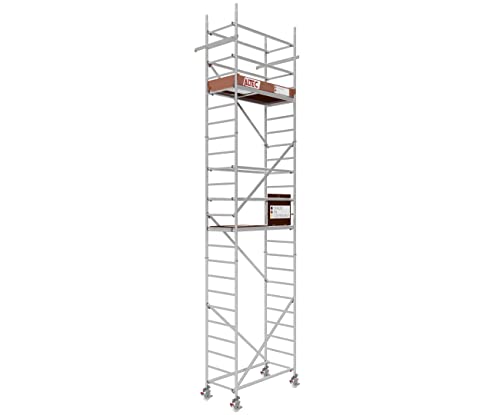 ALTEC Rollfix® 2.0 700 | 7m Arbeitshöhe | bremsb. Lenkrollen (Ø150mm) | Wandanker | Made in Germany | TÜV | belastbar 200kg/m² | Norm - DIN EN 1004-1 | Modulares Arbeitsgerüst | Alu-Gerüst von Altec