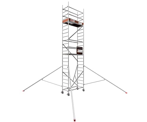 ALTEC Rollfix® 2.0 700 | 7m Arbeitshöhe | bremsb. Lenkrollen (Ø150mm) | Dreieckausleger | Made in Germany | TÜV | belastbar 200kg/m² | Norm - DIN EN 1004-1 | Modulares Arbeitsgerüst | Alu-Gerüst von Altec