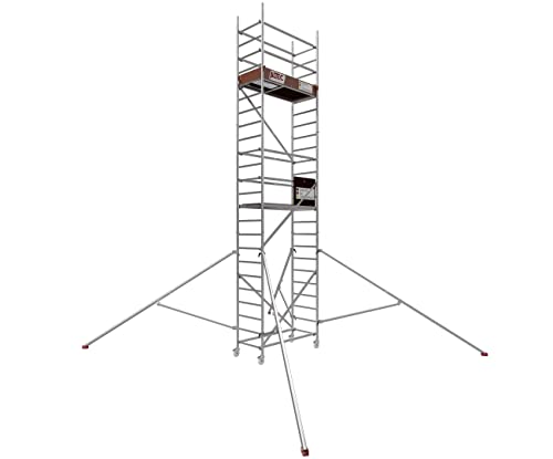 ALTEC Rollfix® 2.0 700 | 7m Arbeitshöhe | bremsb. Lenkrollen (Ø125mm) | Dreieckausleger | Made in Germany | TÜV | belastbar 200kg/m² | Norm - DIN EN 1004-1 | Modulares Arbeitsgerüst | Alu-Gerüst von Altec