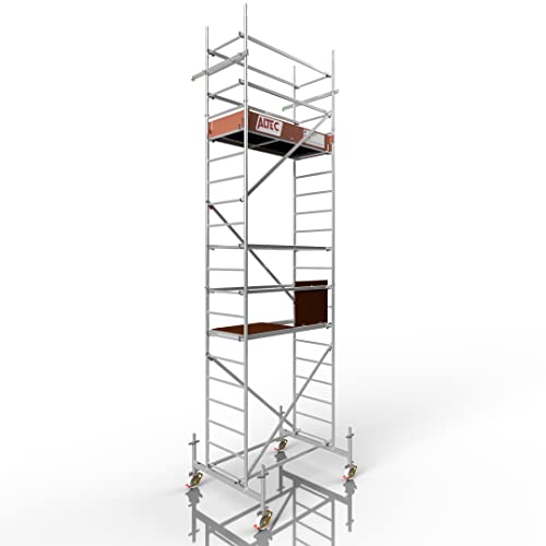 ALTEC Rollfix® 1.0 600 | 6m AH | Rollen (Ø150mm) | Standardtraverse | Made in Germany | TÜV | belastbar 200kg/m² | Alu | Norm - DIN EN 1004-1 | Baugerüst | Fahrgerüst von Altec