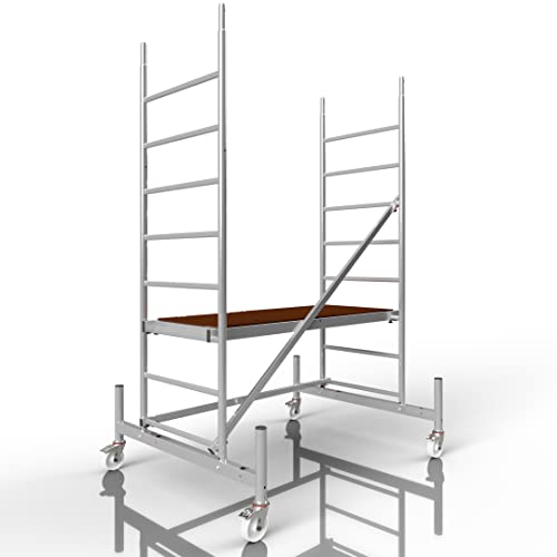 ALTEC Rollfix® 1.0 300 | 3m AH | Rollen (Ø125mm) | Standardtraverse | Made in Germany | TÜV | belastbar 200kg/m² | Alu | Norm - DIN EN 1004-1 | Baugerüst | Fahrgerüst von Altec