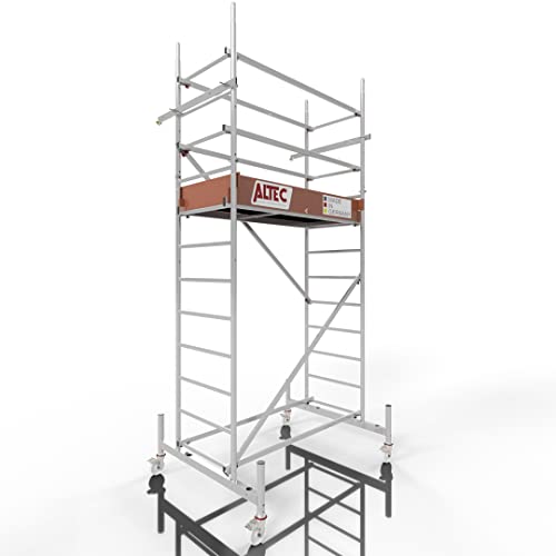 ALTEC Rollfix® 1.0 400 | 4m AH | Rollen (Ø125mm) | Standardtraverse | Made in Germany | TÜV | belastbar 200kg/m² | Alu | Norm - DIN EN 1004-1 | Baugerüst | Fahrgerüst von Altec