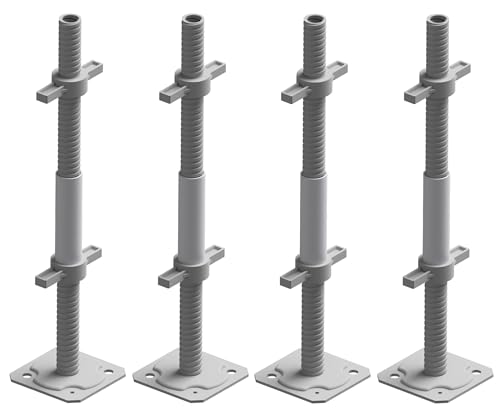 Altec Fußplatte mit 25cm höhenverstellbarer Spindel | Rollfix® 1.0 | AluKlik® | AluLight® (4 Stück) von Altec