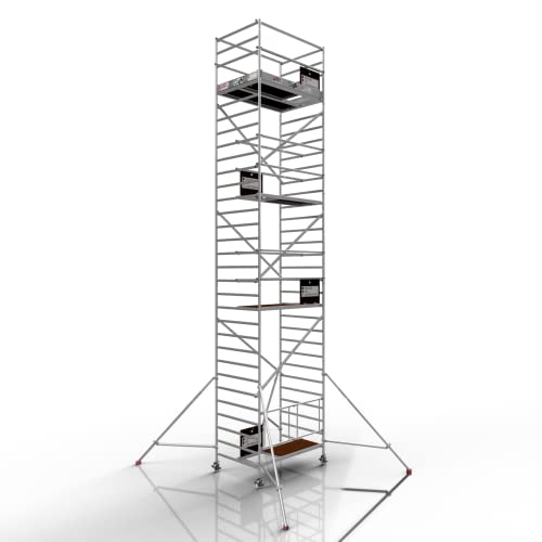 Profigerüst: ALTEC AluKlik® 2.0 1000 XXL, Arbeitshöhe 10m, 135cm Breite, TÜV, Made in Germany, 25cm höhenv. Ø150mm Rollen, Alu Gerüst Rollgerüst Fahrgerüst Baugerüst Faltgerüst Arbeitsplattform von Altec