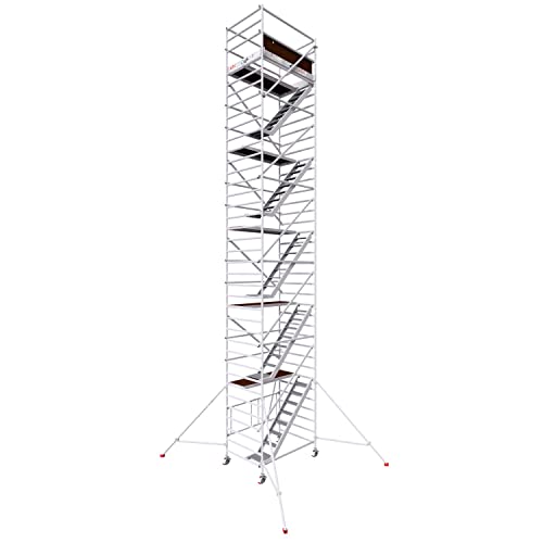 Profigerüst: ALTEC AluKlik® 2.0 1200 Treppengerüst, Arbeitshöhe 12m | TÜV | Made in Germany | inkl. 25cm höhenverst. Ø150mm Rollen, Alu Gerüst Rollgerüst Fahrgerüst Baugerüst Faltgerüst von Altec