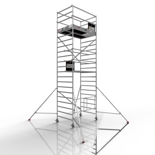 Profigerüst: ALTEC AluKlik® 2.0 700 XXL, Arbeitshöhe 7m, 135cm Breite, TÜV, Made in Germany, 25cm höhenv. Ø150mm Rollen, Alu Gerüst Rollgerüst Fahrgerüst Baugerüst Faltgerüst Arbeitsplattform von Altec