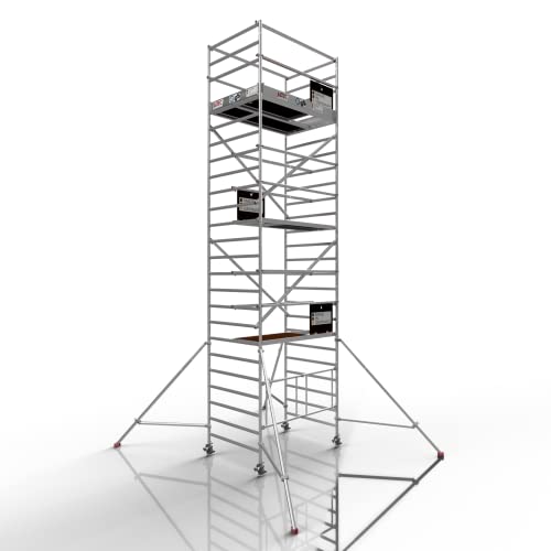 Profigerüst: ALTEC AluKlik® 2.0 800 XXL, Arbeitshöhe 8m, 135cm Breite, TÜV, Made in Germany, 25cm höhenv. Ø150mm Rollen, Alu Gerüst Rollgerüst Fahrgerüst Baugerüst Faltgerüst Arbeitsplattform von Altec