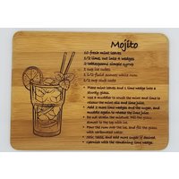 Mojito Trinken Rezept Bambus Schneidbrett von AlteredGoodsStore