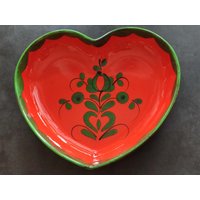Vintage Keramik Herz Schale, Piroschka, Villeroy & Boch, Design Gallo, Handbemalte Pottery West-Germany von AltesundRares