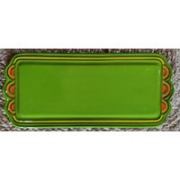 Vintage Kuchenplatte Herbolzheimer Keramik Grün/Orange/Gelb Königskuchenplatte 257-36 von AltesundRares