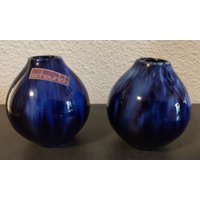 Vintage Vasen 2 Stück Scheurich Blau Miniatur West Germany Vintage Vasen 2 Stück Scheurich Blau Miniatur West Germany von AltesundRares
