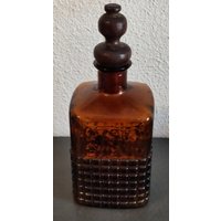 Vintage Whiskeyflasche Bernsteinfarben Mit Stößel, Karaffe, 70Er Vintage Whiskeyflasche Bernsteinfarben Mit Stößel, Karaffe, 70Er von AltesundRares