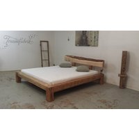 Altholz-Bett Mit Zirbe 180x200cm Einzigartig Balkenbett von Altholzmoebel