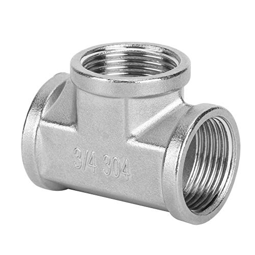 Althwuyu 304 Edelstahl T Shiped Rohranschluss, 3 / 4in x 3 / 4in x 3 / 4in weiblicher Gewinde, Industrieregal Sanitär Hardware (3/4 * 3/4 * 3/4 weiblich) von Althwuyu