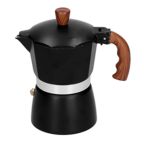 Althwuyu Aluminiumlegierungspotentop Esp. Hersteller Kaffeekanne mit Hitzeisolierung Griff 10,1oz 6 Tassen schwarz (300 ml) von Althwuyu