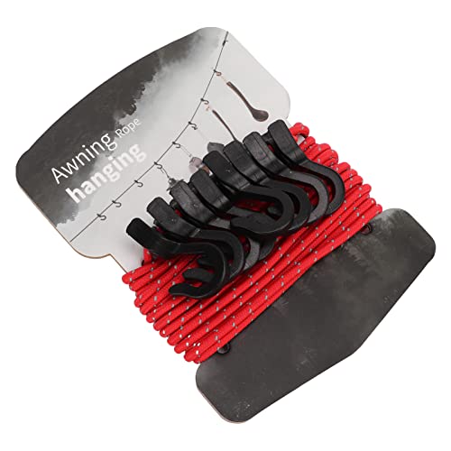 Althwuyu Camping -Wäscheleine Rot, tragbares Seil im Freien mit Haken, Flexibler Reisen -Wäscheleine reflektierende Draht zum Wandern und Rucksacks von Althwuyu